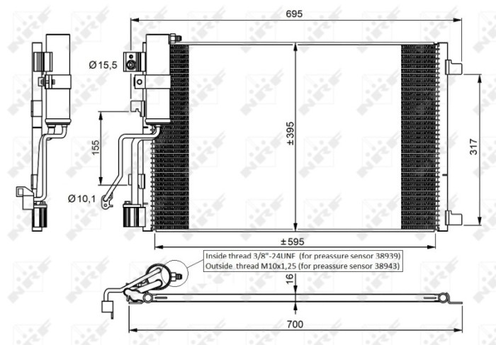 NRF 35974 EASY FIT Condensator, climatizare