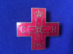 Insigna regalista - Insigna Romania - Crucea Ro?ie Societatea Regina Elena -1941 foto