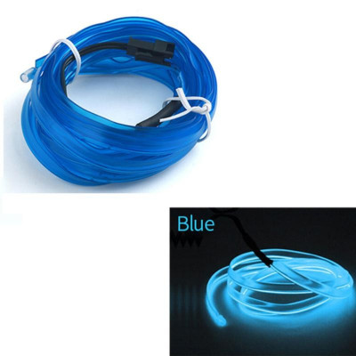 Fir Neon Auto &amp;quot;EL Wire&amp;quot; culoare Albastru, lungime 1M, alimentare 12V, droser inclus foto