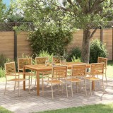 Cumpara ieftin Set de masă pentru grădină 9 pcs Bej Rattan poli