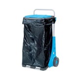 Suport pentru saci de gunoi cu roti pentru gradina, carucior transport navete max 50 kg 120 l