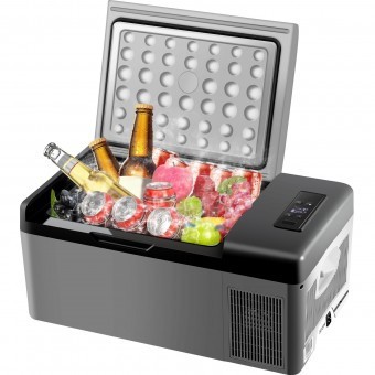 Lada frigorifica cu compresor Vevor Bluetooth, USB, Led, 12/24 V DC, 110-240 V AC, capacitate 15 l, 598 x 320 x 260 mm foto