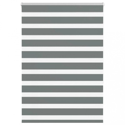 Jaluzea tip zebra gri &amp;icirc;nchis lățime țesătură 110,9 cm poliester foto