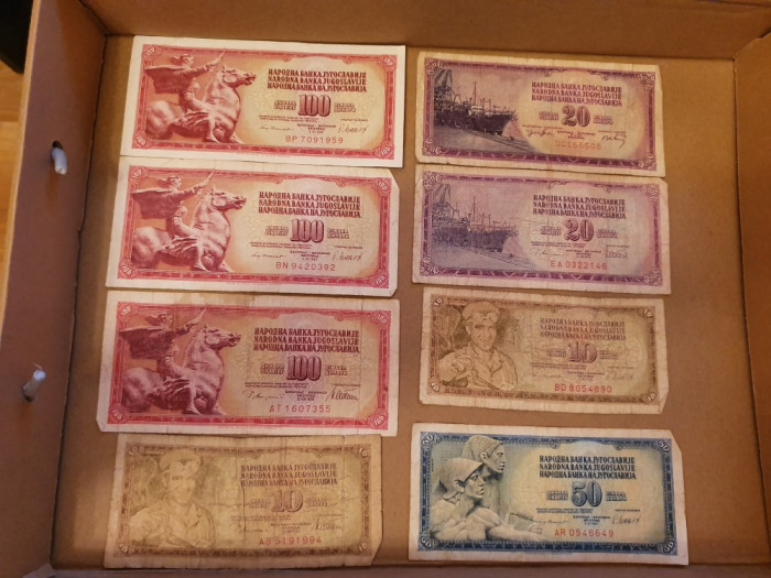 Yugoslavia Iugoslavia LOT 8 BANCNOTE F,VF