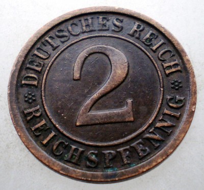 2.686 GERMANIA WEIMAR 2 REICHSPFENNIG 1936 D foto