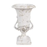 Vaza flori polirasina alba bej 19x28 cm