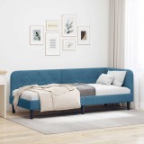 vidaXL Cadru de pat colțar cu headboard albastru 80 x 200 cm Catifea 42016585