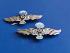 Parasutist aviatie semne arma RSR argintii Parasutism