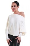 Cumpara ieftin BL842-2 Bluza larga model pe un umar cu maneci tip liliac