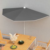 vidaXL Umbrelă de grădină cu st&acirc;lp, antracit, 180x90 cm, semirotundă