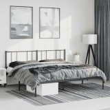 VidaXL Cadru de pat metalic cu tăblie, negru, 183x213 cm 352485