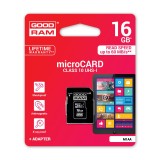 Card memorie GoodRam MicroSDHC cu adaptor 16Gb Clasa 10 UHS-1, 16 GB