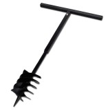 Gossi burghiu de sol cu maner, 180 mm, trei spirale, negru, otel