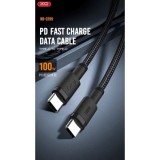 Cablu pentru incarcare 100W Quick Charge si transfer date Type-C la Type-C 1,5 metri COD: XO-Q199 Automotive TrustedCars, Oem