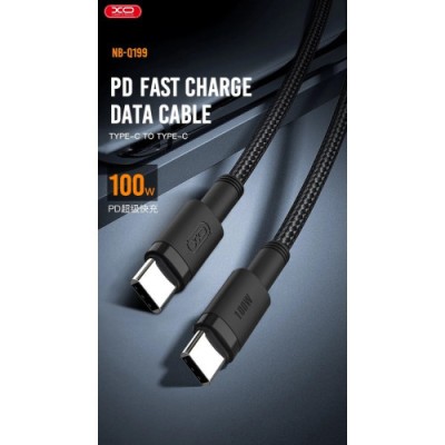 Cablu pentru incarcare 100W Quick Charge si transfer date Type-C la Type-C 1,5 metri COD: XO-Q199 Automotive TrustedCars foto