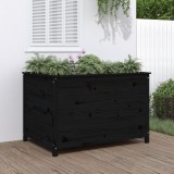 VidaXL Strat &icirc;nălțat de grădină negru 119,5x82,5x78 cm lemn masiv pin
