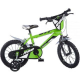 Bicicleta copii 14inch, pentru copii 4-7 ani, r88 verde 414U-R88-GR Dino Bikes