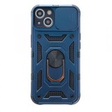 Husa de protectie flippy compatibila cu apple iphone 13 defender model 4 cu suport,albastru