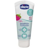 Pasta de Dinti pentru Copii, Chicco, Fragola, Formula Fara Abraziune, Varsta 12+ Luni, Aroma Capsuni