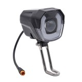 Far LED 12-72 V cu claxon cu Conector trotineta electrica impermeabil negru