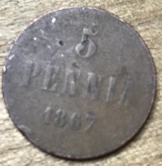 MNDSTR053 Finlanda 5 pennia 1867
