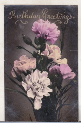 bnk cp Anglia - Felicitare - Flori - necirculata - interbelica foto