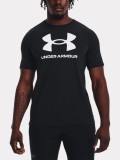 Tricou barbati cu imprimeu cu logo pentru fitness, Negru (Marime: XL), Under Armour