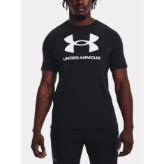 Tricou barbati cu imprimeu cu logo pentru fitness, Negru, XL