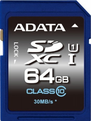 CARD SD ADATA, 64 GB, SDXC, clasa 10, standard UHS-I U1, &amp;quot;ASDX64GUICL10-R&amp;quot; foto