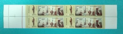 TIMBRE ROMANIA 2001 L.P.1540 ZIUA MARCII POSTALE BLOC DE 4 VALORI MNH foto