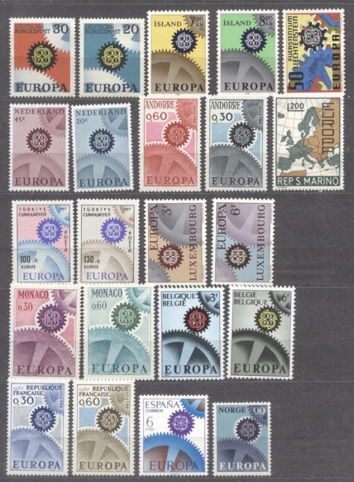 Lot 1967 Europa CEPT 22 values MNH AC.812