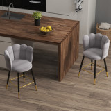 Cumpara ieftin HOMCOM Set de 2 Scaune de Bar Moderne, Scaune de Bar Inalte, Scaune de Bar pentru Bucatarie cu Spatar, Suport pentru Picioare, Baza din Otel, Gri Carb