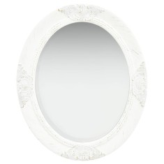 vidaXL Oglindă de perete &icirc;n stil baroc, alb, 50 x 60 cm 320348