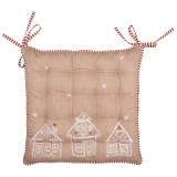 Cumpara ieftin Perna scaun Craciun bumbac multicolor Turta Dulce 40x40x4 cm