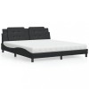 VidaXL Pat cu saltea, Zadar, negru, 180x200 cm, piele ecologică 3208880