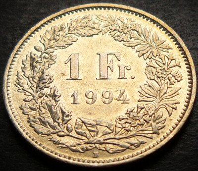 Moneda 1 FRANC - ELVETIA, anul 1994 * cod 4726 foto