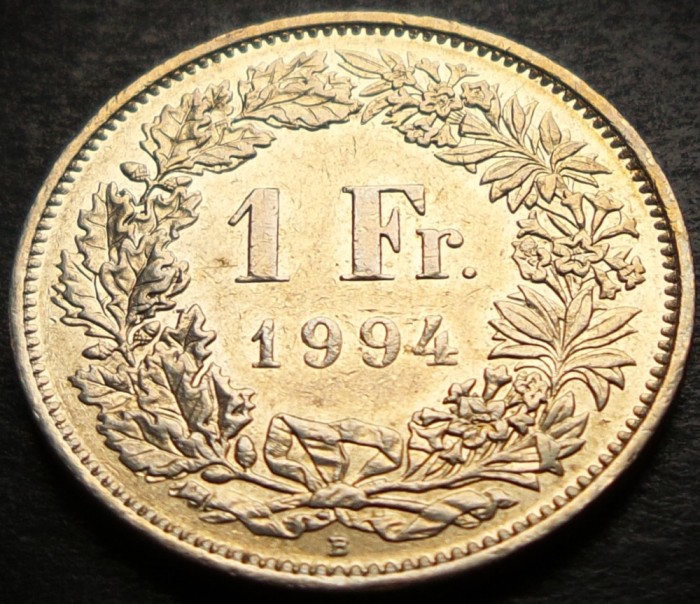 Moneda 1 FRANC - ELVETIA, anul 1994 * cod 4726