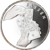 Elvetia 20 Francs 2014 (Joc de cărți Jass) Argint 20 g/835, 33 mm KM-152 UNC !!!