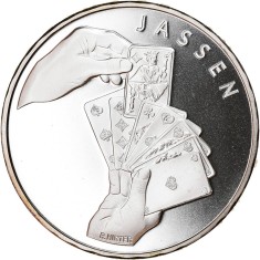 Elvetia 20 Francs 2014 (Joc de cărți Jass) Argint 20 g/835, 33 mm KM-152 UNC !!!