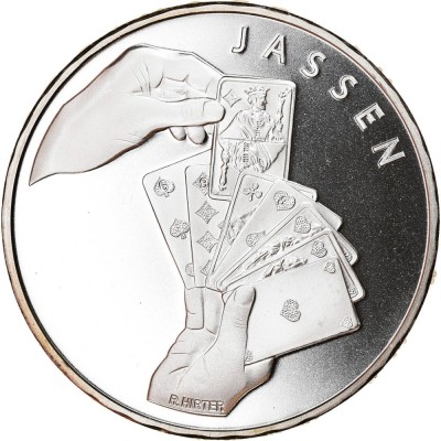 Elvetia 20 Francs 2014 (Joc de cărți Jass) Argint 20 g/835, 33 mm KM-152 UNC !!! foto