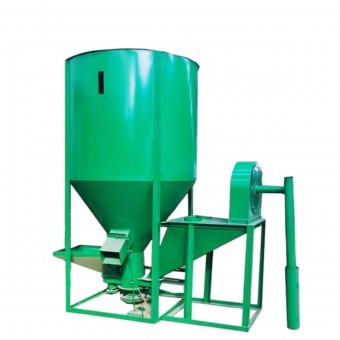 Mixer vertical de furaje 380V. max. 1T/H cu moara si sistem de spiratie foto