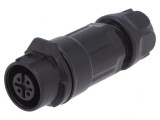 Conector Circular Mufă 12mm 4-Pin Aurit 5A Mamă