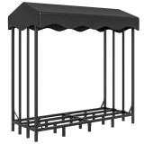 Outsunny Suport pentru lemne cu husă pentru exterior cu structură &icirc;ntărită, impermeabil 143x70x145 cm, Negru | Aosom Romania