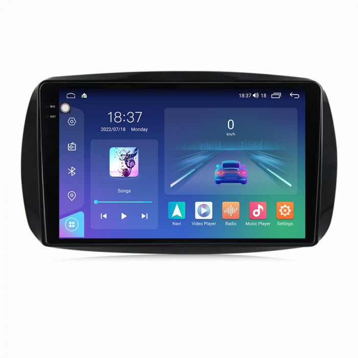 Navigatie dedicata cu Android Smart Fortwo dupa 2014, 8GB RAM, Radio GPS Dual