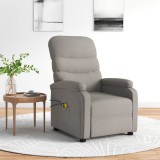 VidaXL Fotoliu de masaj electric rabatabil, gri taupe, textil