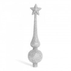 Ornament pt. vârful pomului de Crăciun - 18,5 cm, argintiu 58062B