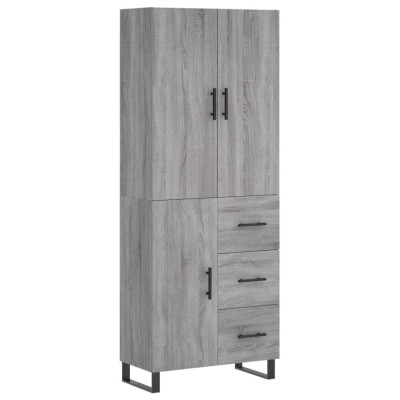 Dulap inalt, gri sonoma, 69,5x34x180 cm, lemn compozit foto