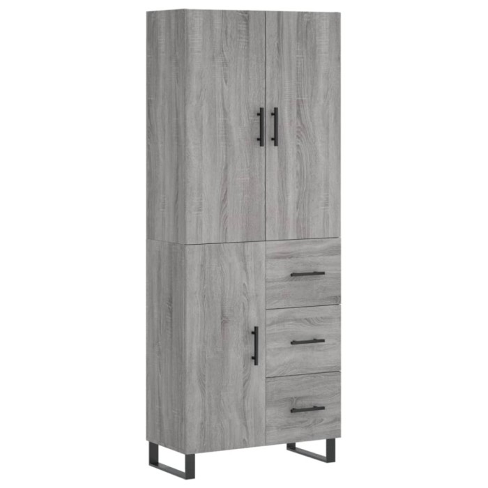 Dulap inalt, gri sonoma, 69,5x34x180 cm, lemn compozit