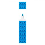 Evidențiator Fancy, Formă Cărămidă, Culoare Albastru, Dimensiuni 9.5x2x2 cm, Oem