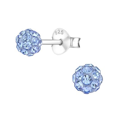 Cercei argint, in forma de minge cu cristale Light Sapphire, BV39278-5 foto